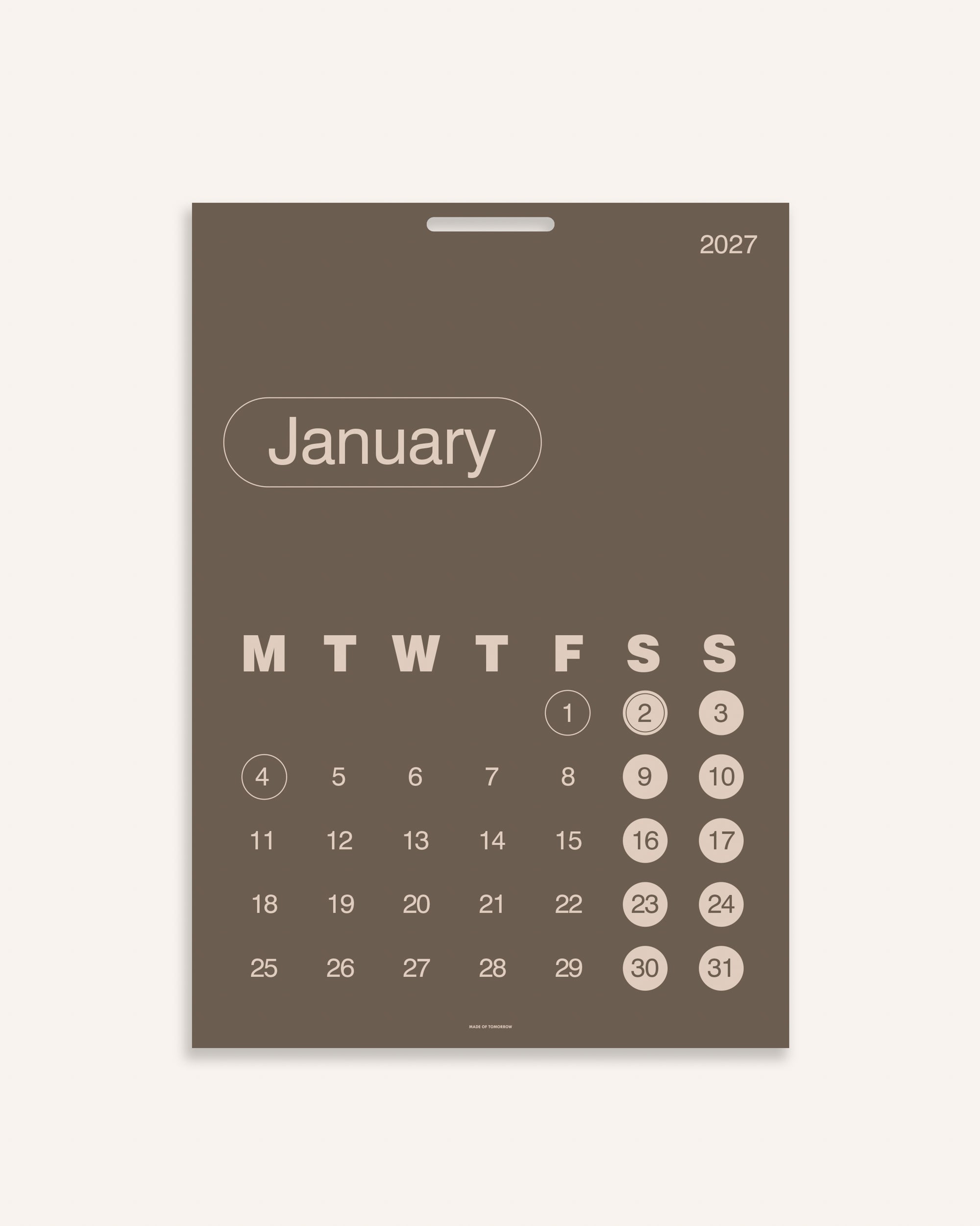 2027 Monthly Calendar