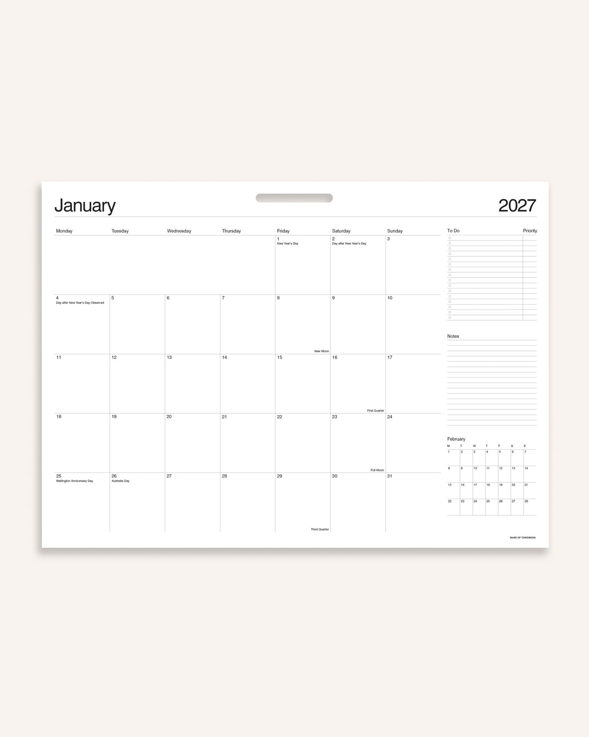 2027 Monthly Planner