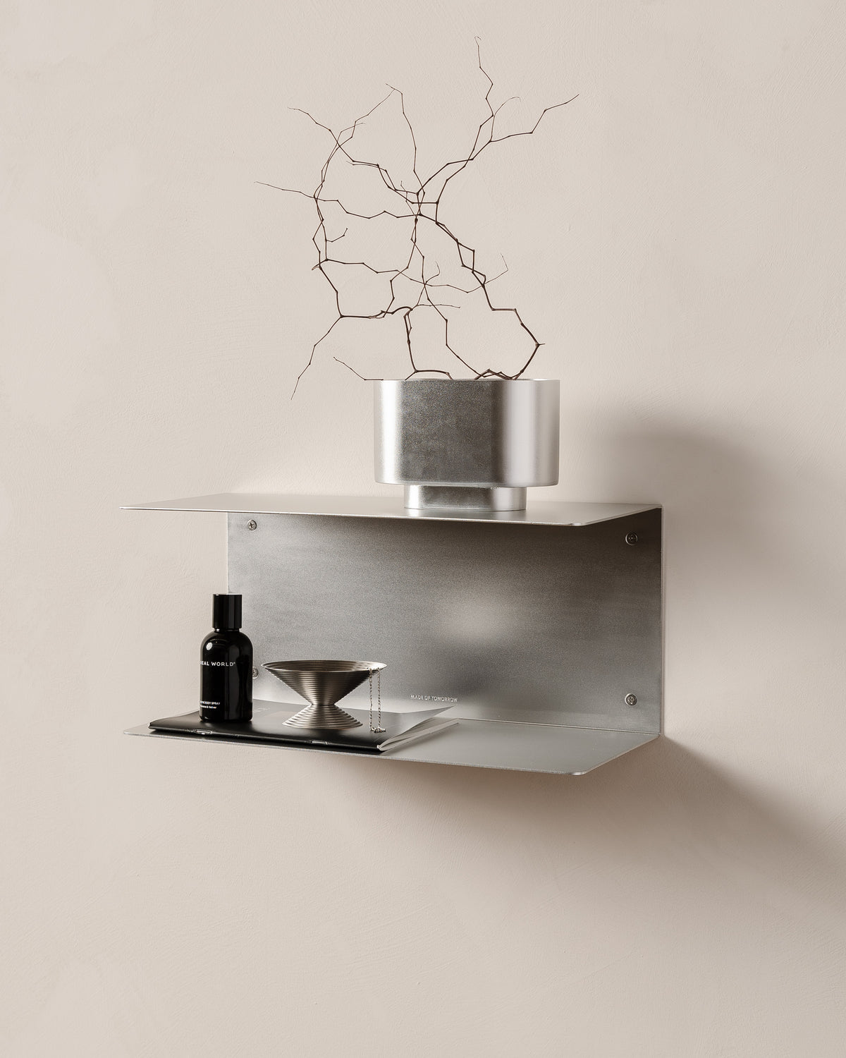 FOLD Double Shelf 400 — Anodised Aluminium