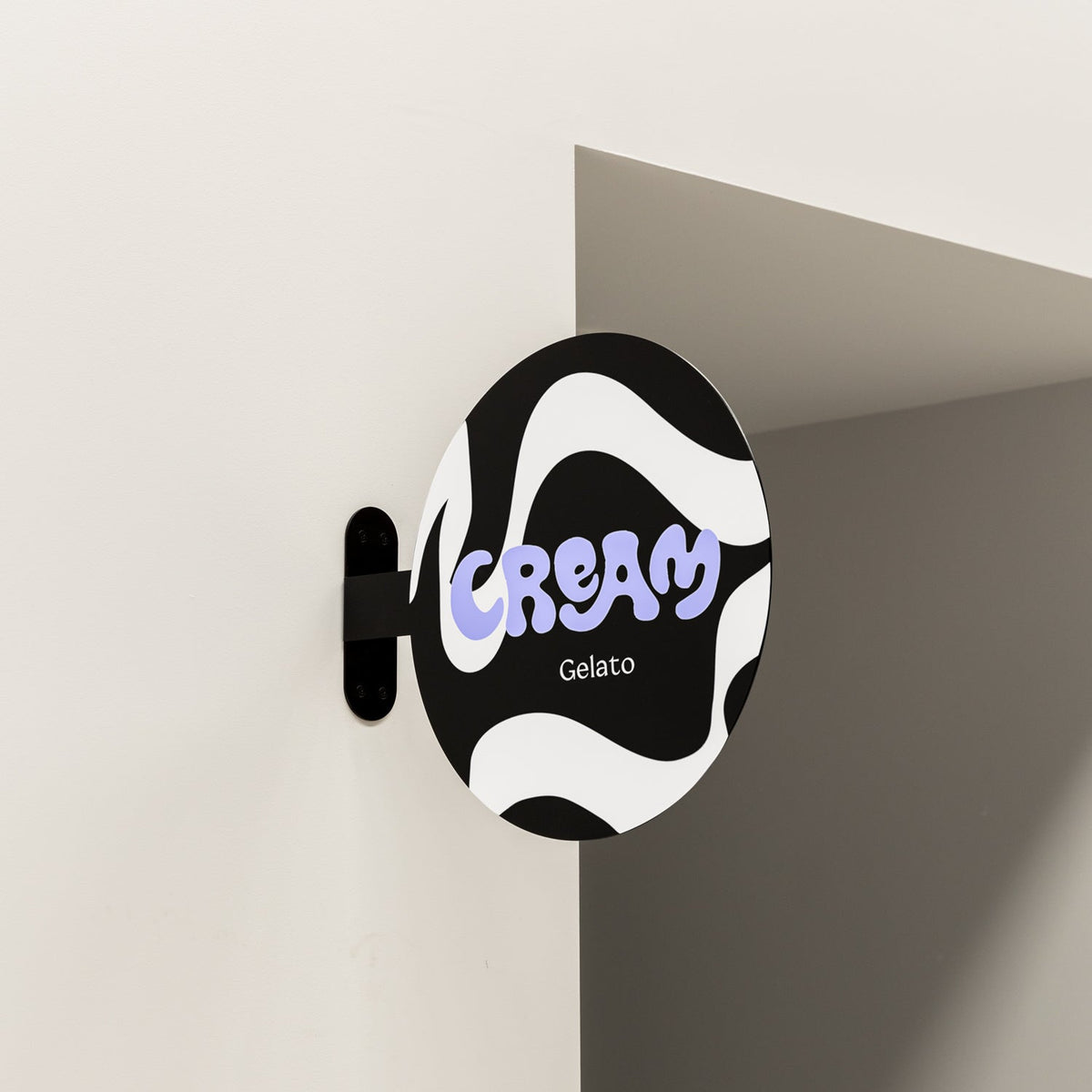 FOLD Round Sign 400 — Black