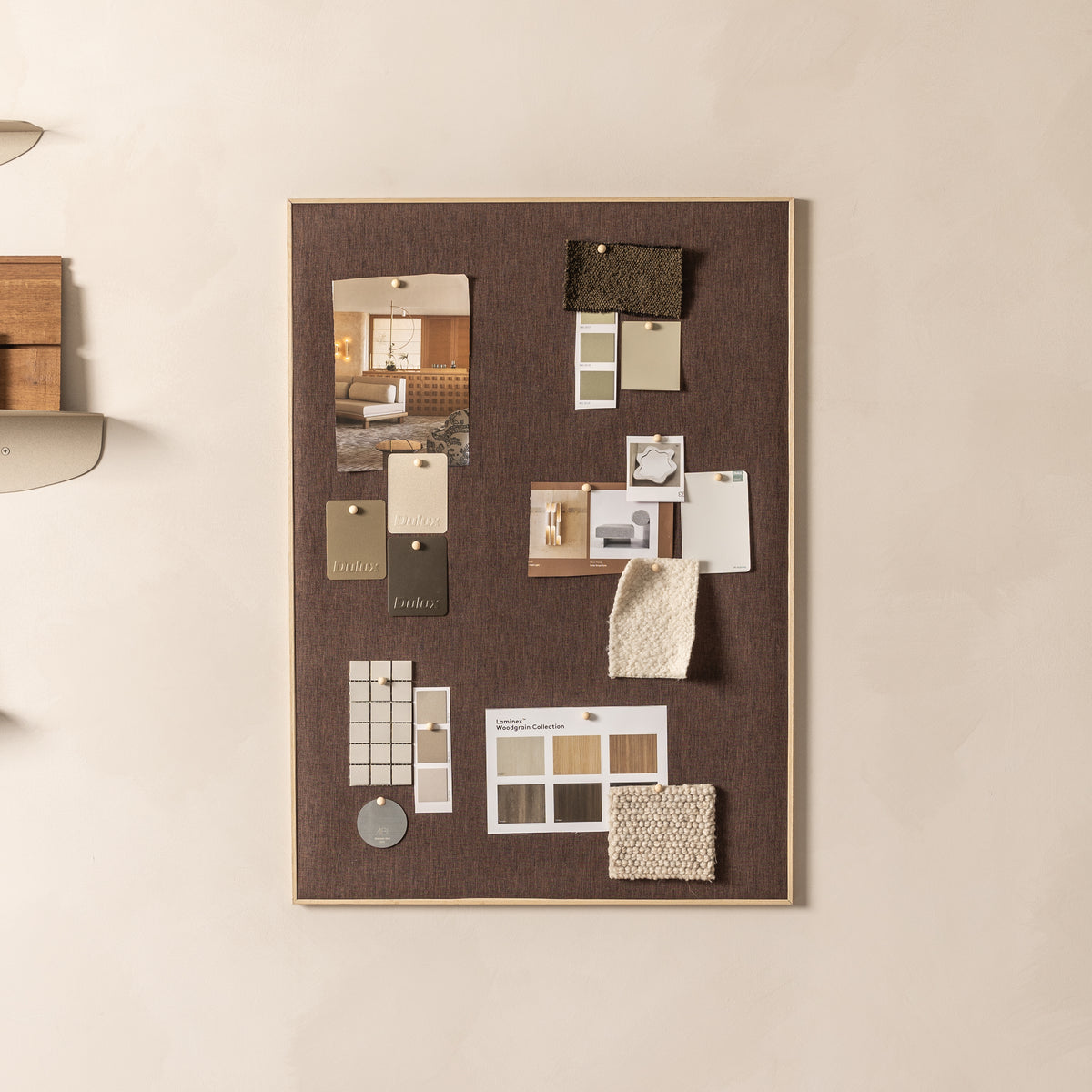 Muse Pinboard A1 Oak Frame Bark Linen • Sample Sale — Default Title