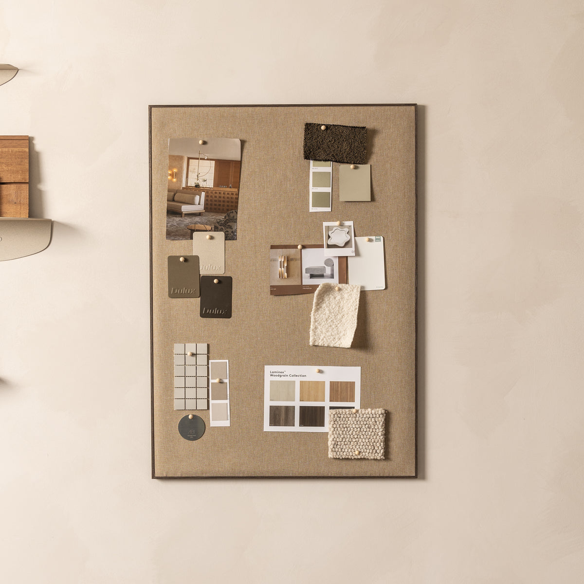 Muse Pinboard A1 Walnut Frame Oat Linen • Sample Sale — Default Title