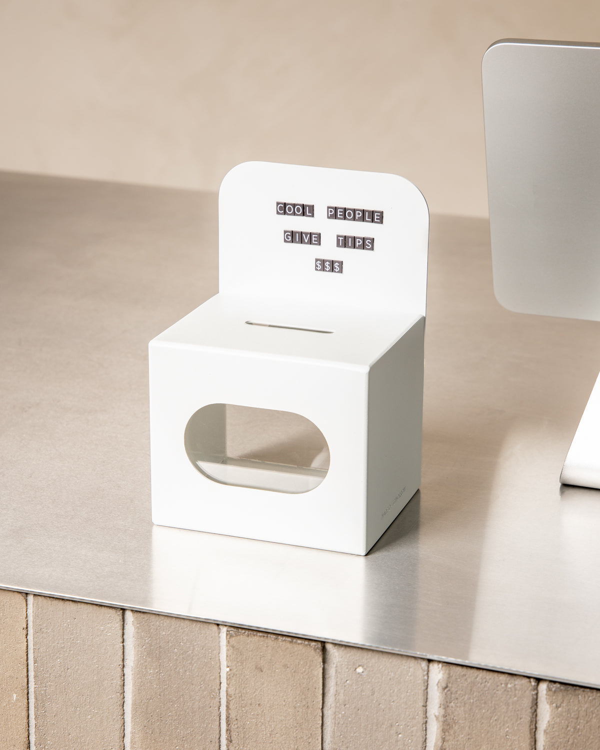 White FOLD Tip Box with detachable magnetic message header and clear front window